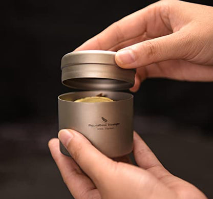 Boundless Voyage Titanium Small Tin Can Box Canister Tea Tins Coffee Tins Food Storage Container for Tea,Coffee, Herb, Candy, Chocolate, Sugar, Spices, Beans - color: Ti3208D-80ml 1pcs