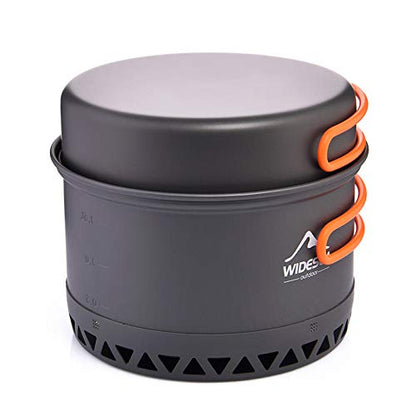 widesea Camping Cookware Outdoor Pot Pan Cooking Equipment Heat Exchange Design for Hiking Backpacking Travel - style: For 2-3 Person