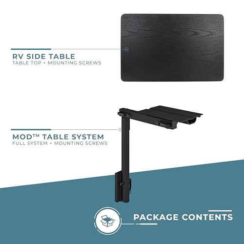 Manufacturers' Select ITC RV Side Table with MOD Table Leg System (Black Shiplap Table Top w/Black Table Leg) - color: Black Shiplap Table Top W/ Black Table Leg