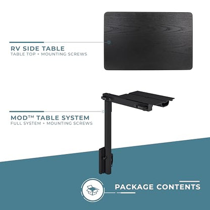 Manufacturers' Select ITC RV Side Table with MOD Table Leg System (Black Shiplap Table Top w/Black Table Leg) - color: Black Shiplap Table Top W/ Black Table Leg