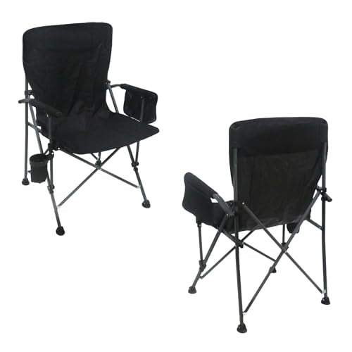 Portable Camping Chairs- Lightweight,Outdoor Chair with Side Pockets & Cup Holder,Heavy Duty Support 500 LBS Oversized Foldable Camping Chair for Adults,Fishing,Hiking,Picnic,Beach Patio,Sport