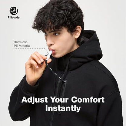 Pillowdy Travel Hoodie with Built-In Inflatable Neck Pillow for Flights - color: Gray Hoodie, size: XX-Large