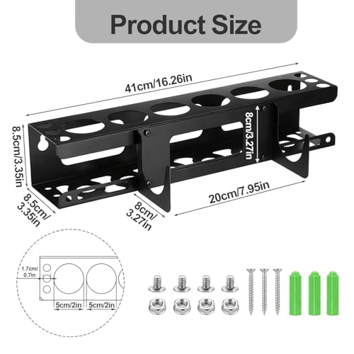 Caulk Tube Holder and Grease Tube Holder-Store 6 Caulking Tubes & Caulking Guns,Wall Mounted Caulk Organizer for Garage,Work Van Accessories,Sealant Storage Rack