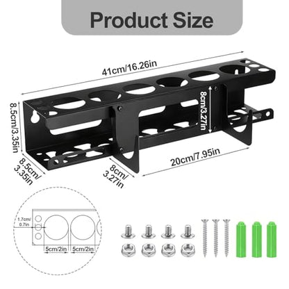 Caulk Tube Holder and Grease Tube Holder-Store 6 Caulking Tubes & Caulking Guns,Wall Mounted Caulk Organizer for Garage,Work Van Accessories,Sealant Storage Rack