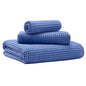 MICROFI New Microfiber Waffle Bath Towels, 3 Pieces, Oversized, Soft, Absorbent, Fast Drying, Lint Free, Includes Bath, Face and Hand Towels 430 GSM (Dark Blue) - color: Dark Blue