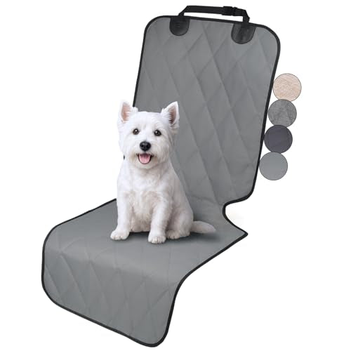 VIVAGLORY Front Dog Seat Covers, 1PACK No-Skirt Design Quilted & Durable 600D Oxford Pet Front Seat Cover with Anti-Slip Backing, Fits Most Cars, SUVs & MPVs, Grey - color: Grey, size: 1Pack Large (width 24.8")
