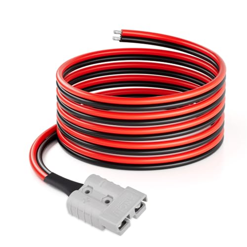 ELFCULB 10AWG 10FT Anderson Connector 50 Amp Cable,Anderson SB50 Plug Battery Quick Connector Cable for Solar and Wind Energy Systems Battery Connections Forklifts - size: 10FT