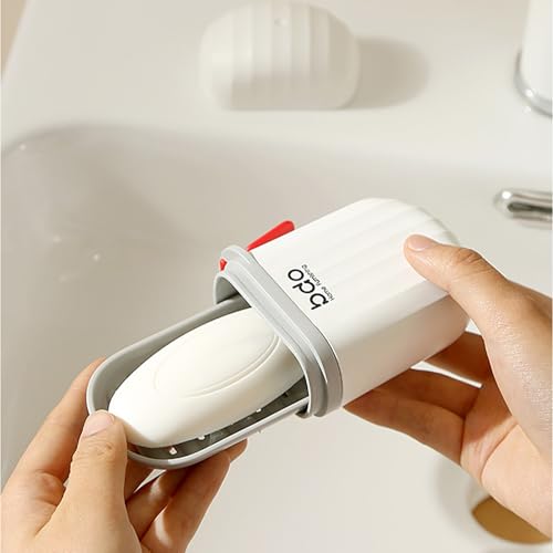 Toothbrush Travel Case & Travel Soap Holder Dish Tray Set of 2, Portable Clear Toothbrush Holders with Cover Leakproof Bar Soap Holder for Traveling School Camping Business Bathroom - color: 2 Pc-a-white