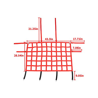 JeCar for Jeep Rear Seat Divider Net, Mesh Cargo Net Dog Car Barrier for 2007-2021 Jeep Wrangler JK JL Gladiator JT 2DR 4DR (Red) - color: Red