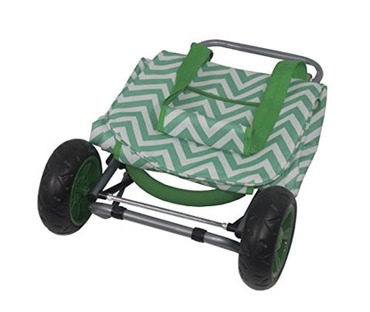 dbest products Trolley Dolly Shopping Grocery Foldable Cart Storage Mom, Green Chevron - color: Green Chevron, style: Cart