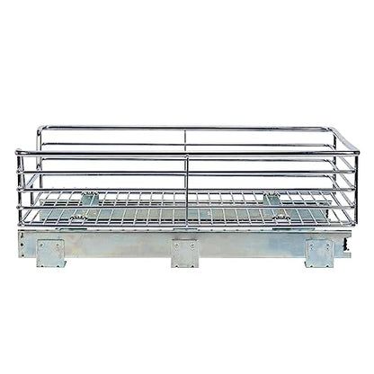 Household Essentials Chrome-Plated Steel Pull-Out Basket Organizer - size: 14.5" - Extended, style: Single Tier