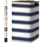 BALEINE Laundry Hamper with Lid, Tall Laundry Baskets with Bamboo Pull Handles, Large Laundry Bin with Internal Support (18 Gal/70L, Blue Stripe) - color: Blue Stripe, size: 70 liters