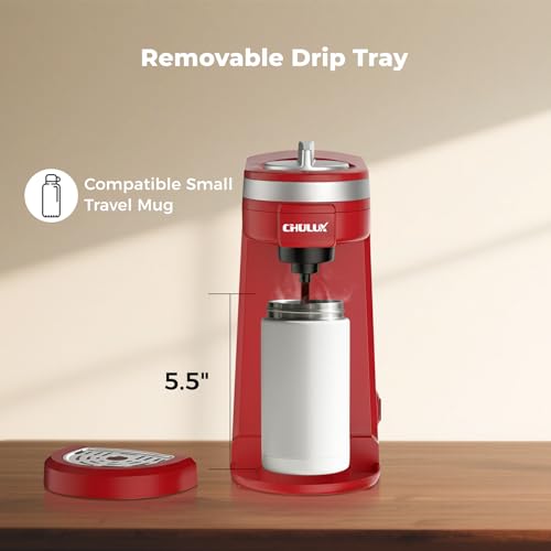 CHULUX Mini Coffee Maker for K Capsule, Single Serve Coffee Maker for One Cup Americano, Lightweight Pod Coffee Machine, Red - color: Red