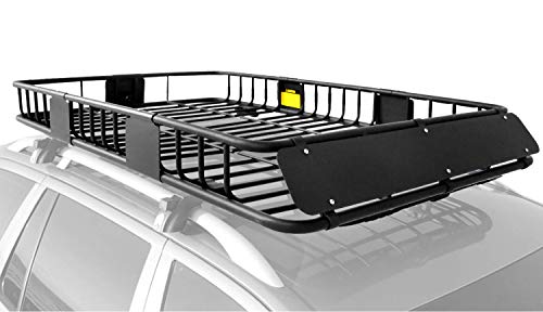 XCAR Roof Rack Basket Rooftop Cargo Carrier with Extension Black Car Top Luggage Holder 64"x 39" Universal for SUV Cars - size: Roof Rack