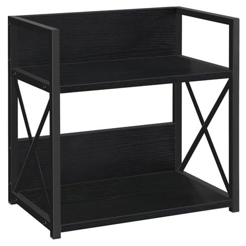 YINMIT Countertop Shelf Organizer,Coffee Bar Accessories,Spice Rack,Coffee Counter Shelf,2 Tier Coffee Organizer Station for Mugs,Cups,Cream,Syrup(Black, Medium) - color: Black Medium