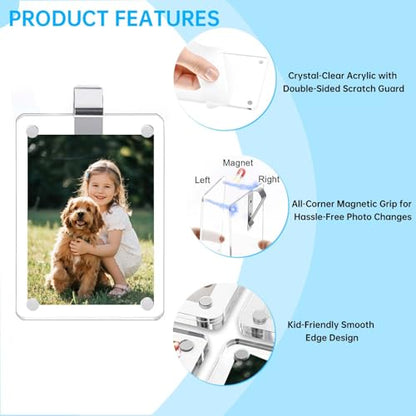 2 Pack Magnetic Car Visor Photo Holder – Personalized Acrylic Clip for Family, Pets, Travel Pictures – Easy Snap-On Car Accessory for Sun Visor (2 Pack, 2.4''x3.5'') - style: 2 Pack