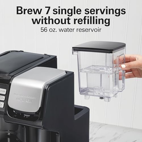 Hamilton Beach FlexBrew Trio 2-Way Coffee Maker, Compatible with K-Cup Pods or Grounds, Combo, Single Serve & Full 12c Pot, Black - Fast Brewing (49902) - color: Black, Fast Brewing, Removable Reservoir