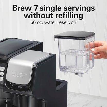 Hamilton Beach FlexBrew Trio 2-Way Coffee Maker, Compatible with K-Cup Pods or Grounds, Combo, Single Serve & Full 12c Pot, Black - Fast Brewing (49902) - color: Black, Fast Brewing, Removable Reservoir