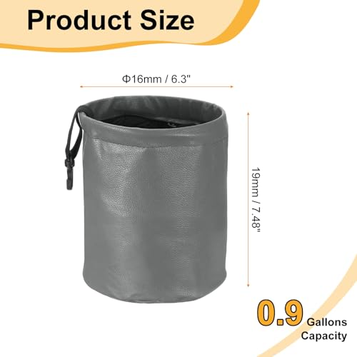 HARFINGTON 3 Packs Car Trash Can 0.9 Gallon Foldable Leak-Proof Garbage Organizer Portable Hanging Waterproof Truck Trash Bins for Van Automotive Vehicle Front Seat, Gray - color: Grey