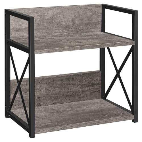 YINMIT Countertop Shelf Organizer,Coffee Bar Accessories,Spice Rack,Coffee Counter Shelf,2 Tier Coffee Organizer Station for Mugs,Cups,Cream,Syrup(Rustic Grey, Medium) - color: Rustic Grey Medium