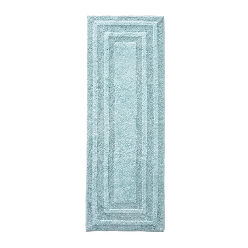 Eddie Bauer - Bathroom Rug, 100% Soft Plush Tufted Cotton Runner Rug, Highly Absorbent, Quick-Dry, and Skid-Resistant Backing (Logan Turquoise, 22" x 60") - color: Turquoise, style: 22" x 60"