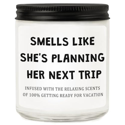 Travel Gifts for Women, Unique Gift for Travelers - Cool Ideas for People Who Travel, Funny Birthday Christmas Vacation Trip Candles for Woman Couple Friend - style: Travel