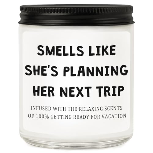 Travel Gifts for Women, Unique Gift for Travelers - Cool Ideas for People Who Travel, Funny Birthday Christmas Vacation Trip Candles for Woman Couple Friend - style: Travel
