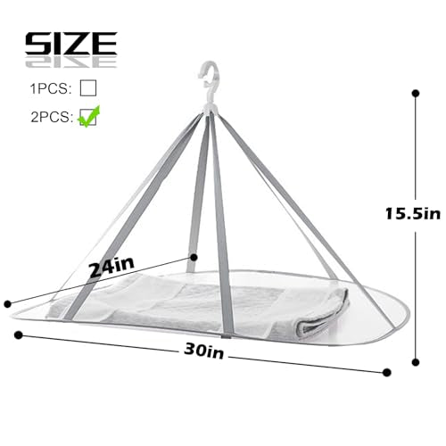 1 Tier Folding Mesh Clothes Drying Rack with Internal Fixation Stackable Sweater Drying Rack Portable Hanging Laundry Rack for Sweater,T-Shirt,Delicates,Swimsuit (2 Pack) - size: 1 Tier
