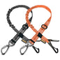 AUBELL Dog Seat Belt for Car,2 Pack Set 3-in-1 Adjustable Reflective Bungee Heavy Duty Dog Car Harness Tether with Clip Hook Latch & Buckle,Swivel Zinc Alloy Carabiner,Black+Orange - color: Set Black+Orange