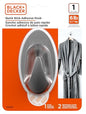 Black+Decker Solid Wall Hooks, Quick Stick Adhesive, Removeable, 1 Wall Hook, 2 Adhesive Strips, Hang Decorations Without Damaging Walls, up to 6 lbs., Chrome - size: 1 Large Oval Hook