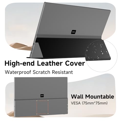 AYY Portable Monitor 15.6inch 1080P FHD, USB-C HDMI Computer Display, HDR IPS Gaming Monitor w/Premium Smart Cover & Screen Protector, Dual Speakers, for Laptop PC MAC Phone PS4 Xbox Switch, Grey - size: 15.6 inch, style: 60Hz/IPS/eyes care