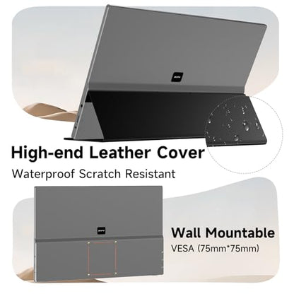AYY Portable Monitor 15.6inch 1080P FHD, USB-C HDMI Computer Display, HDR IPS Gaming Monitor w/Premium Smart Cover & Screen Protector, Dual Speakers, for Laptop PC MAC Phone PS4 Xbox Switch, Grey - size: 15.6 inch, style: 60Hz/IPS/eyes care