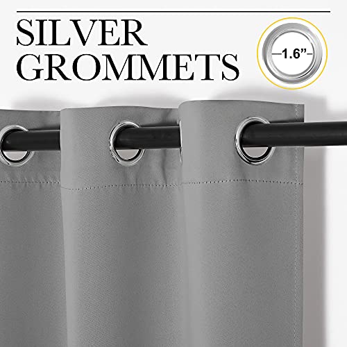 NICETOWN Silver Grey Blackout Curtain Panels for Bedroom, Thermal Insulated Grommet Top Blackout Draperies and Drapes (2 Panels, W29 x L45 inches) - color: Silver Grey, size: 29"W x 45"L (Pack of 2)