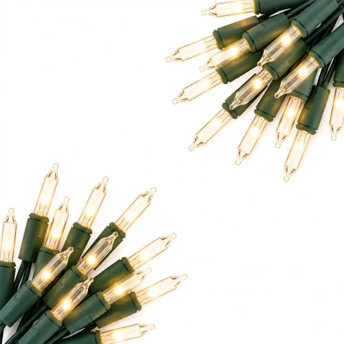 Vigdur 2 Pack 13ft 50 Clear Outdoor String Lights on Green Wire Cord, UL Approved for Indoor/Outside Use, Connectable 120V Clear Outdoor Lights for Xmas Patio Home Party Garden Decor(Green) - color: Green