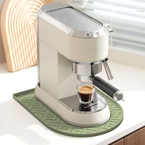 Silicone Coffee Mat,15.8"x 11.8"in Bar Mat for Countertop,Heat-Resistant,Non-Slip,Leak-Proof,Fit for Coffee Maker/Espresso Machine-Green - color: Green, size: 15.8" x 11.8"