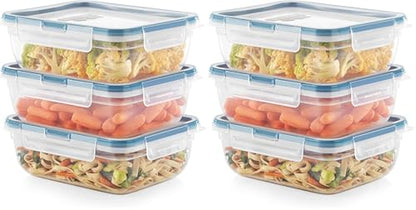 Snapware Food Storage Containers, Plastic, 8.5-Cup, Rectangular | Leakproof & Airtight | BPA-Free | Microwave & Dishwasher Safe | Pack of 6 - size: 6 Pack, style: 8.5 Cup