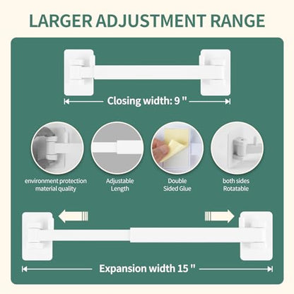 RV Shower Corner Storage Bar Kit - Adjustable Rod, White Base Frame for RV Bathroom Organization (2-Pack)