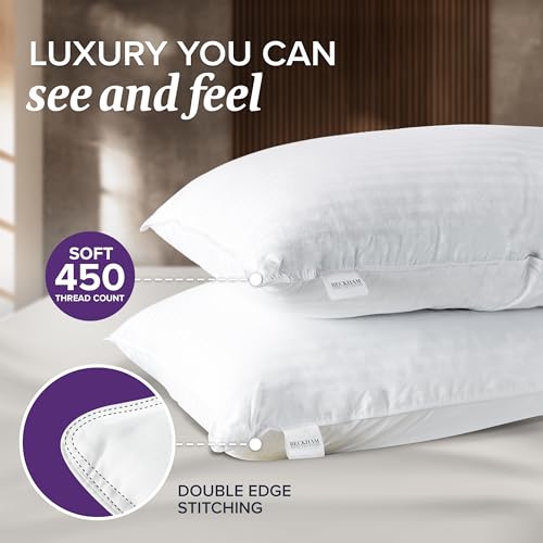 Beckham Hotel Collection Bed Pillows Queen/Standard Size Set of 2 - Down Pillow for Sleeping - Back, Stomach or Side Sleepers - size: Queen (Down)