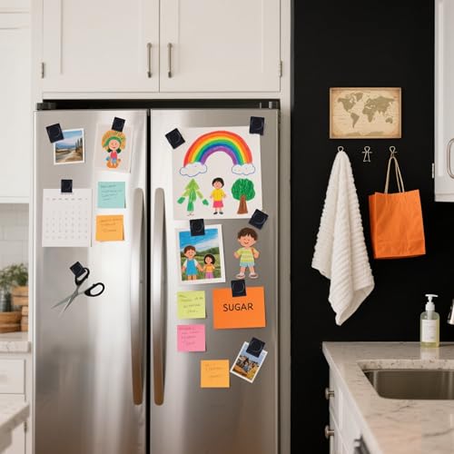 Magnetic Clips 1.5 inch, 12 Pack Heavy Duty Magnet Metal Clips for Hanging, Strong Magnet Clip for Whiteboard, Fridge, Classroom, Refrigerator, Black - size: Black 1.5"- 12 Pieces