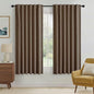 RYB HOME Brown 100% Blackout Curtains 63 inch Long, Light Blacking & Thermal Insulated Linen Curtains for Nursery/Bedroom/Boys'Room, Back Tab & Rod Pocket Window Treatment, W52 x L63, 2 Panels - color: Brown, size: 52"W x 63"L (Pack of 2)
