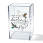 What If I Fall What If You Fly Acrylic Cosmetic Pencil Pen Holder Cup, Hummingbird Lover Gifts Desk Organizer Accessory for Office Decor, Inspirational Gifts for Women Girl Coworker Boss Friend - style: What If
