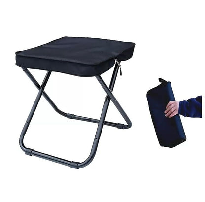 15.7" Tall Folding Stool 440LBS Heavy Duty Aluminum Alloy Portable Camping Chair for Adults, Integrated Storage Collapsible Sling Bag Stool, Perfect for Hunting Fishing Backpacking Outdoor Travel
