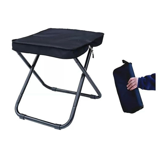 15.7" Tall Folding Stool 440LBS Heavy Duty Aluminum Alloy Portable Camping Chair for Adults, Integrated Storage Collapsible Sling Bag Stool, Perfect for Hunting Fishing Backpacking Outdoor Travel