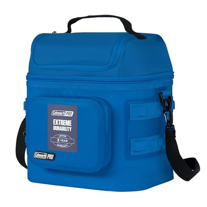 Coleman Pro 24-Can Premium Soft Cooler Lunchbox, Fully Insulated Lid & Body Stays Cold up to 35 Hours, Great for Camping, Tailgating, Parties, Sports, Concerts, Lunches & More - color: Neptune, style: 24-Can
