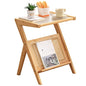 Tiita Rattan Side Table, Mid Century Nightstand, Bamboo Accent Bedside Tables, Glass Coffee Tables, Boho Wooden End Table with Storage for Small Space, Living Room and Bedroom - color: Rattan-l-wood