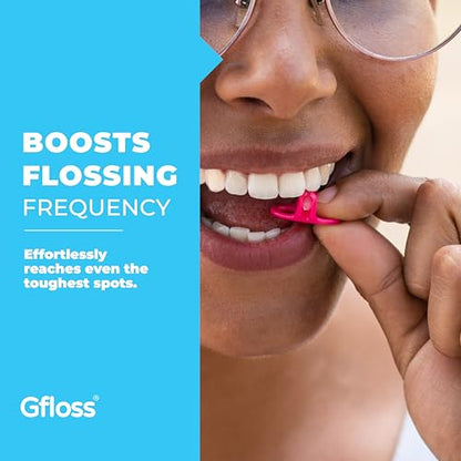 Gfloss Hands-Free Dental Floss - 120 Count (Pack of 3) + Light Travel Case - Easy to Use, Discreet Flossers for Adults | Travel Floss | Thin Soft Floss | PFAS-Free | Unwaxed - size: 120 Count ( pack of 3)