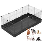 LANGXUN DIY Small Animal Playpen, Pet Playpen with Door and Waterproof Mat, Rabbit Guinea Pig Cages, Puppy Kitten Playpen | Indoor & Outdoor Portable Metal Wire Yard Fence, 12pcs Metal Pet Panels - style: 12 Metal Panels & Mat (11.8'' x 15")
