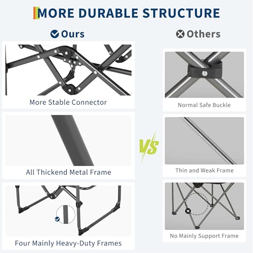 Oversized Camping Directors Chair, Portable Folding Lawn Chairs for Adults Heavy Duty with Side Table, Outdoor Foldable Camp Chair with Pocket for Beach, Fishing, Picnic, Outdoor Foldable Camp Chair