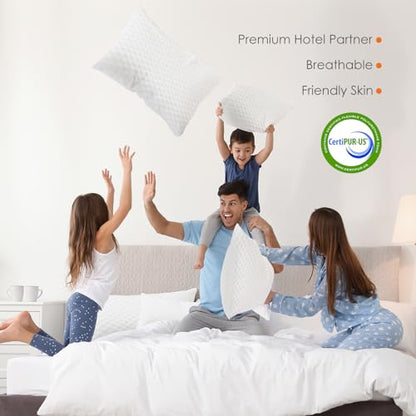 DUMOS Memory Foam Pillows for Sleeping 1 Pack, Bed Pillows for Adults with Washable Cover and Breathable Mesh, Gel Cooling Pillow for Back and Side Sleeper Support, White - size: Standard Size 1 Pack