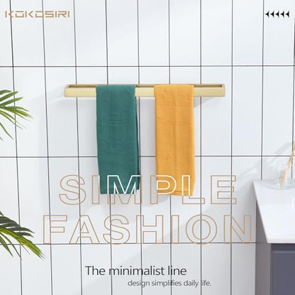 KOKOSIRI Towel Bar Brushed Gold Bath Towel Holder 20 Inch Kitchen Towel Hanger Rack Stainless Steel Bathroom Hardware Wall Mounted, 1 Pack B4008BG-L20 - color: Brushed Gold, size: 20-Inch
